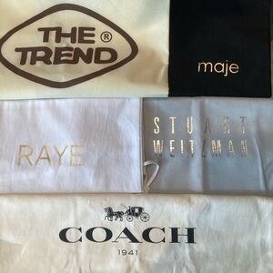 NWOT shoes bags, set of 5, MAJE, RAYE, STEWART WEITZMAN, COACH, THE TREN…